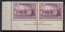 AUSTRALIAN PRE DECIMAL STAMPS - 1937 150th ANNIVERSARY OF NSW 9d PURPLE 177za