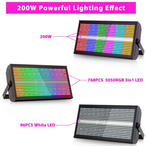 200W RGBW 768LED Wall Wash Light Strobe DMX Stage Disco Party Lighting Halloween - Picture 4 of 6
