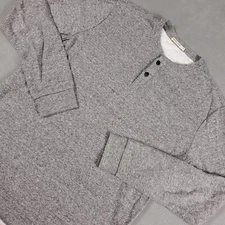 Marine Layer Shirt Mens Small Heather Gray Henley Rayon Blend Thermal Base Layer