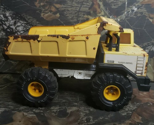 1980s TONKA Dump Truck Diecast Turbo Diesel Yellow Pressed Steel XMB-975 Tires - Picture 11 of 12