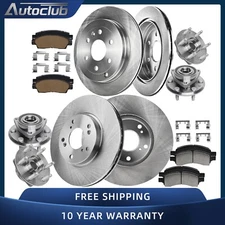 Front / Rear Brake Rotors Pads + Wheel Hub Bearing Kit for 2009 - 17 Traverse