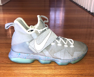 Nike Lebron James 14 MAG Men Size 8.5 Gray Blue  Back To The Future Shoes 852405