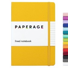 PAPERAGE Lined Journal Notebook, Mustard Yellow , Assorted Styles , Colors