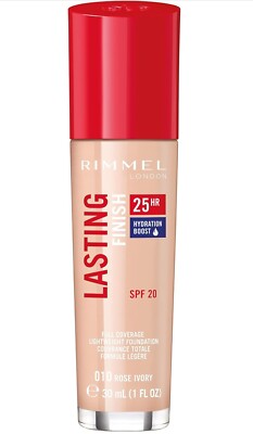 Rimmel London Lasting Finish 25HR Full Coverage Foundation 30ml - 010 Rose Ivory