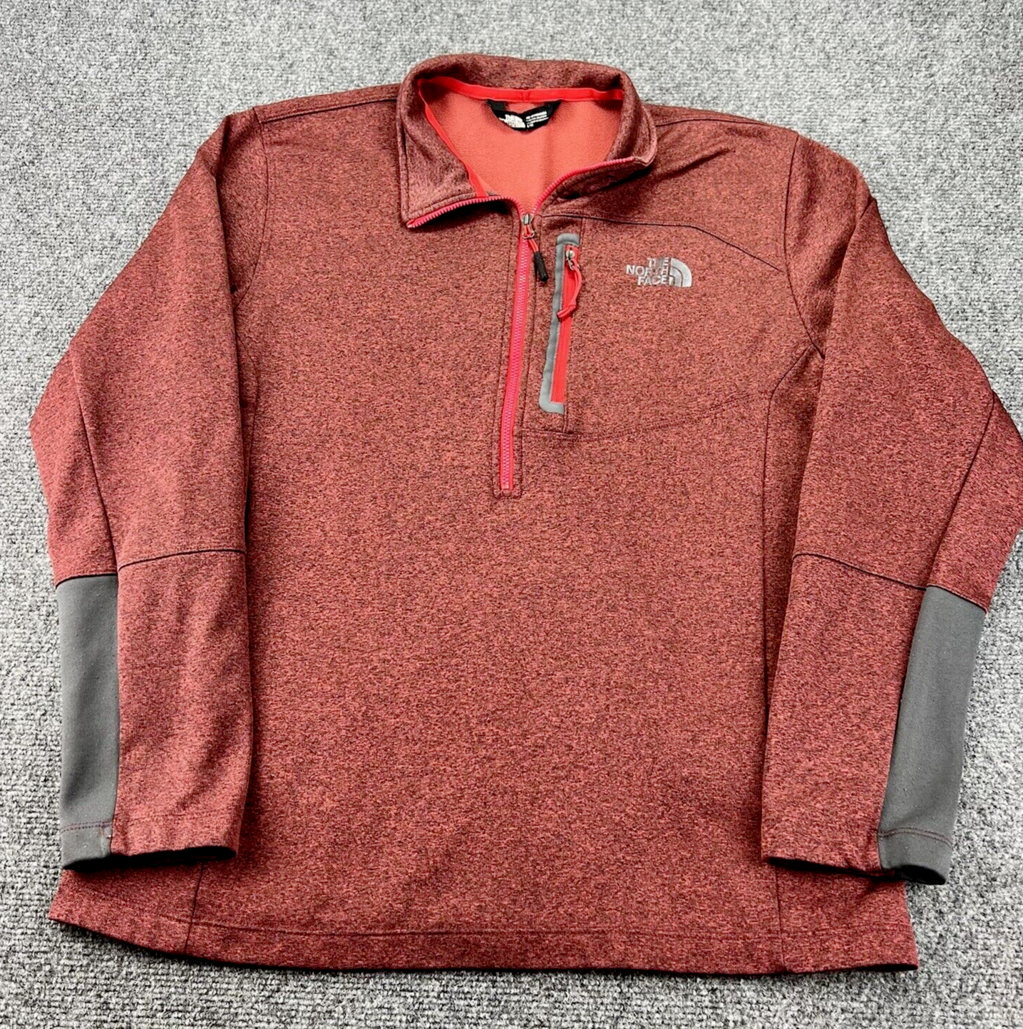 The North Face Mens Large Red Half Zip Fleece Pullover Jacket