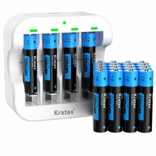 Kratax 1.5V 1100mWh Lithium AAA Batteries Rechargeable AAA Li-ion Batteries Lot