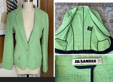 Jil Sander Linen Cotton Jacket blazer FR 36 S Italy green 1 button