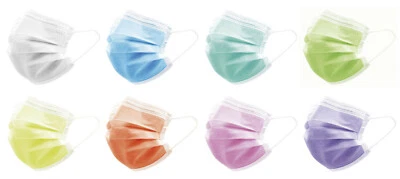 UNIGLOVES Medizinischer Mundschutz Typ II R EN14683 CE Einweg OP Maske blau grün pink weiß