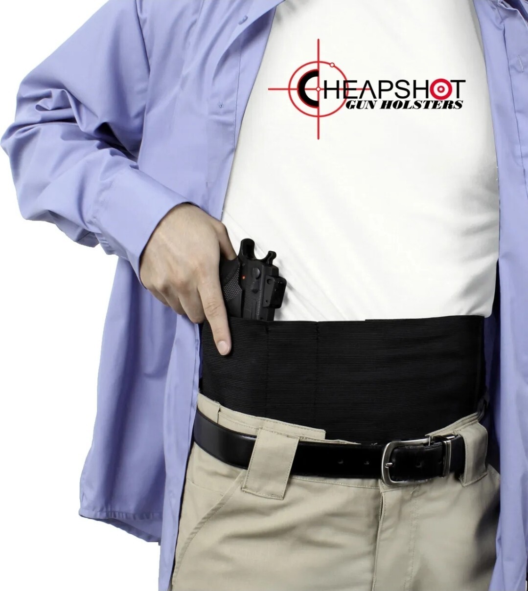 CHEAPSHOT Tactical Comfortable Concealed Carry LARGE Belly Band Holster