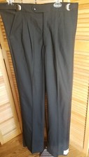 Broadway Tuxmaker Pants Men 33/34/35 Black Adjustable Pleated. 100 Wool. NWOT.