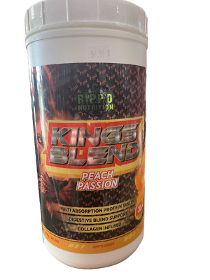 KINGS BLEND PROTEIN BY HARDCORE SERIES PEACH FLAVOR BURN FAT ADD MUSCLE!!