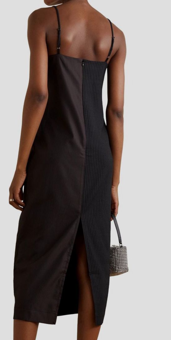 【AHLUWALIA】femi wave pinstriped wool-blend ミニ ドレス AHLUWALIA】femi wave pinstriped wool-blend ミニ ドレス Brown
