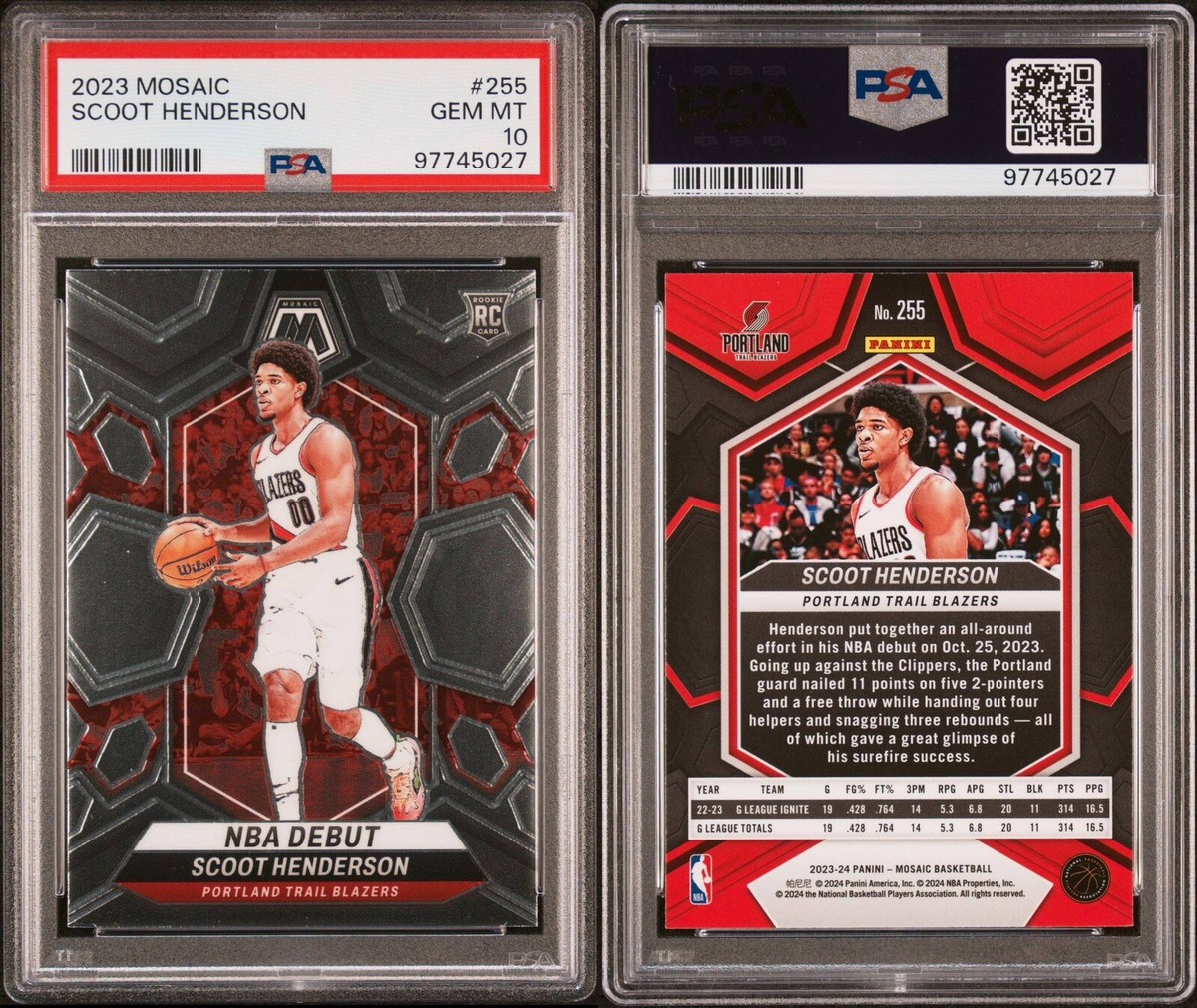 2023-24 Panini Mosaic #255 Scoot Henderson RC Rookie NBA Debut PSA