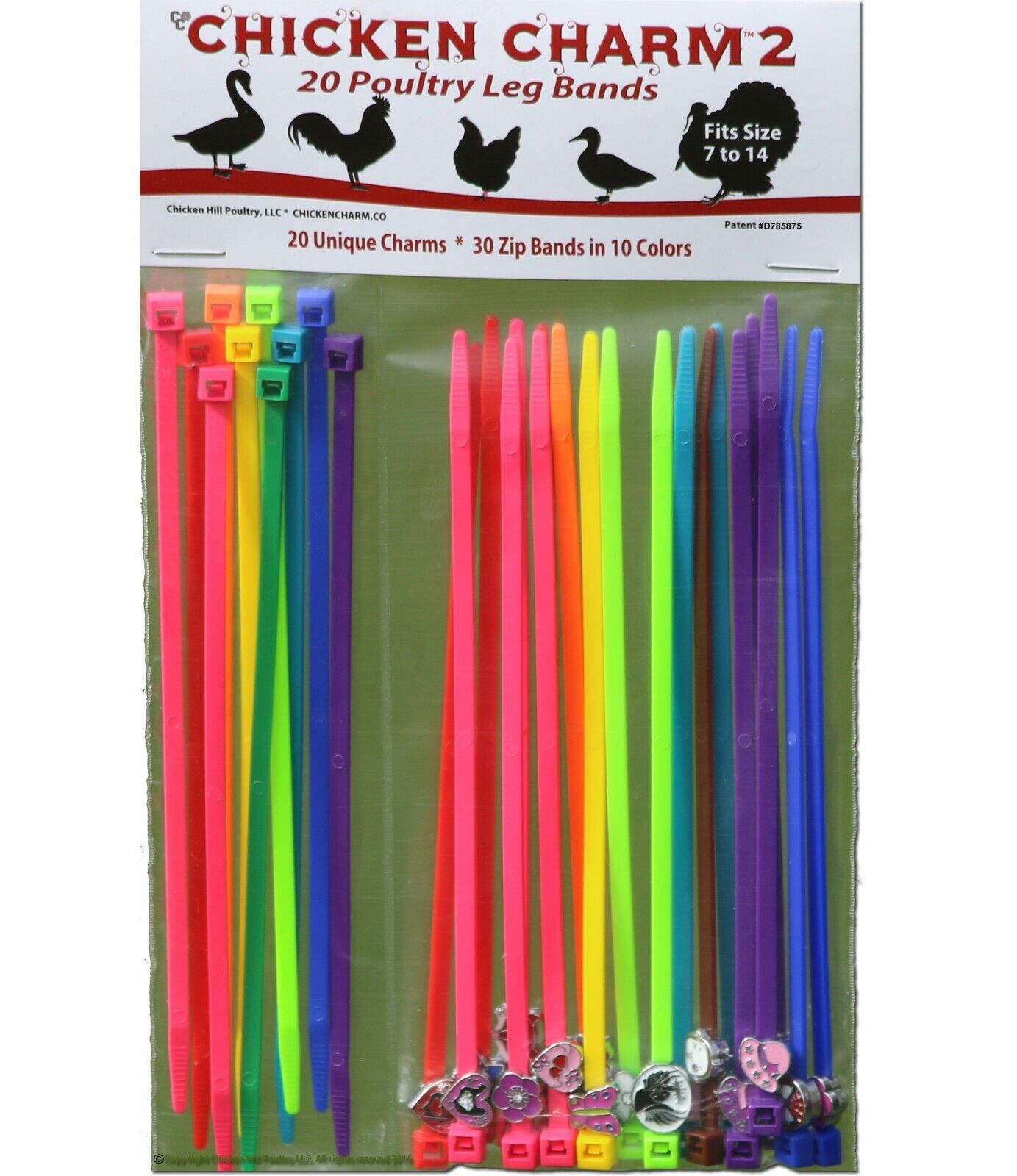 20 Max 65% OFF Nashville-Davidson Mall Chicken Charm ® 2 Poultry Leg Chickens Duck S Bands ~ Geese