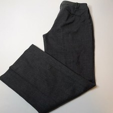 Talbots Womens Size 12 Grey Wool Straight Leg Career Dress Trousers Heritage