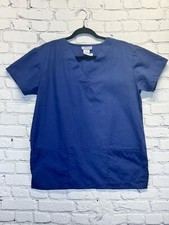 Authentic Womens blue Short Sleeves Medical Uniform Scrub Top Size S