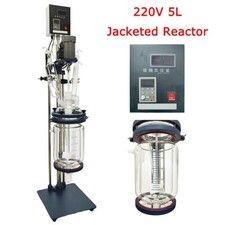 220V Jacketed Reactor 5L Lab Jacketed Glass Reactor Chemical Lab Reaction Vessel