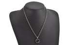 Authentic GUCCI Interlocking G Silver Tone Chain Necklace Pendant 5129M
