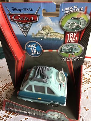 2010 New Disney Pixar Cars 2 Mattel MAKE-A-FACE PROFESSOR Z