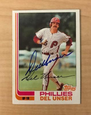 DEL UNSER PHILADELPHIA PHILLIES SIGNED AUTOGRAPHED 1982 TOPPS CARD #713 ...