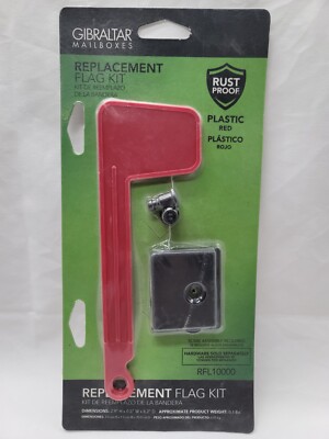 Gibraltar Mailbox Flag Replacement Kit - Aluminum Rust-Proof Red Flag With Bracket & Hardware