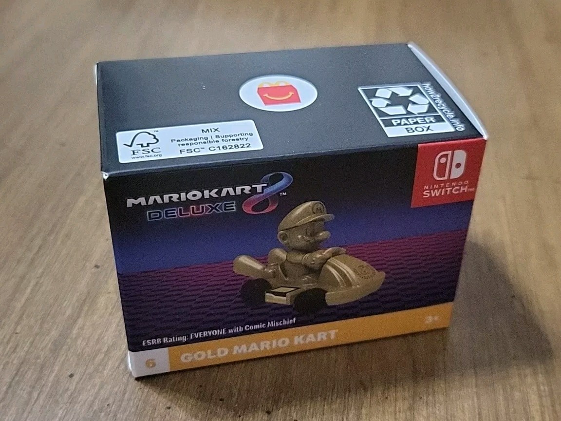 McDonald's Happy Meal toy Mario Kart Deluxe GOLD MARIO KART #6