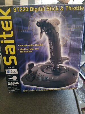  Saitek ST220 Digital Stick And Throttle Video Game Controller  PC MAC 