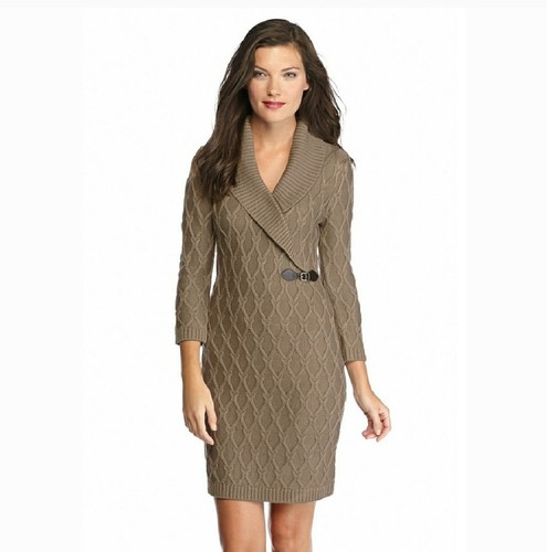 Calvin Klein wrap sweater dress women's 