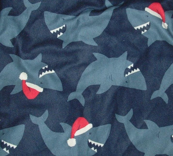 NUEVO Conjunto de pijama de franela suave estampado de tiburón vacaciones Navidad talla 2 para niños pequeños Foto 2 de 2