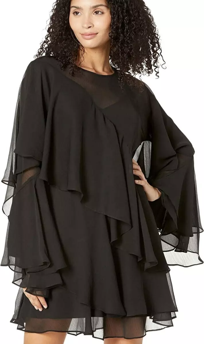 Ted baker black ruffle dress cheap