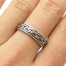 925 Sterling Silver Vintage Wheeler Mfg. of Lemmon Maze Band Ring Size 8
