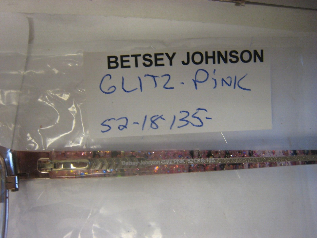 BETSEY JOHNSON WOMANS EYEGLASSES GLITZ in PINK 52-18-135 MM  display picture 2