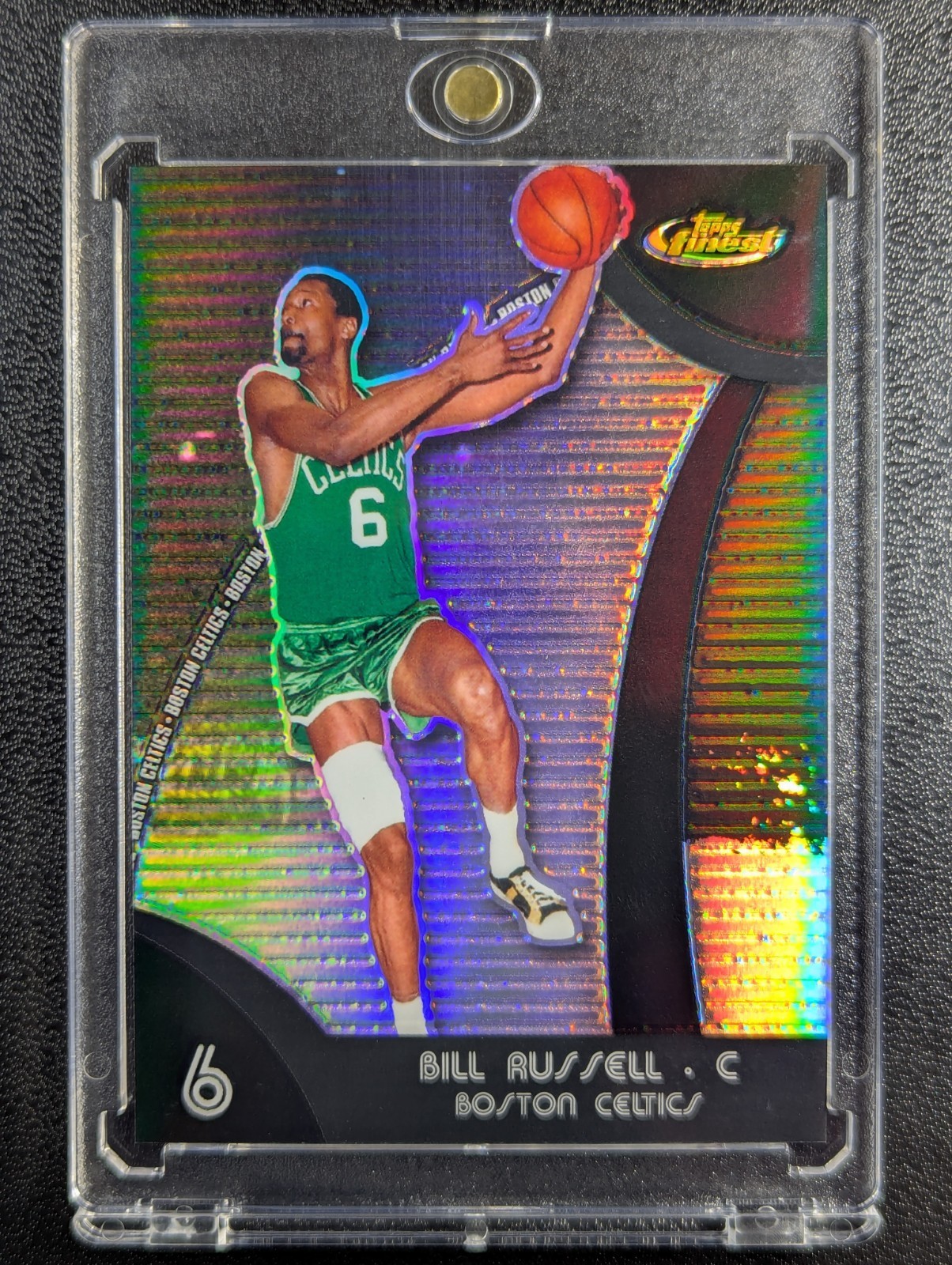 2007 Topps Finest "BLACK REFRACTOR" SN# 21/75 #44 BILL RUSSELL 🔥 MINT RARE