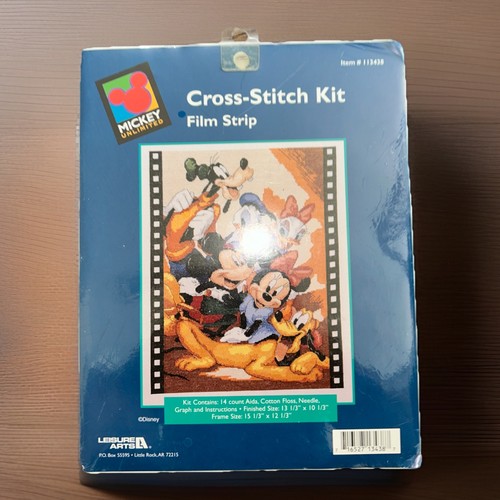 Disney's "FILM STRIP" Cross Stitch Kit Mickey Unlimited #113438 Leisure Arts NEW