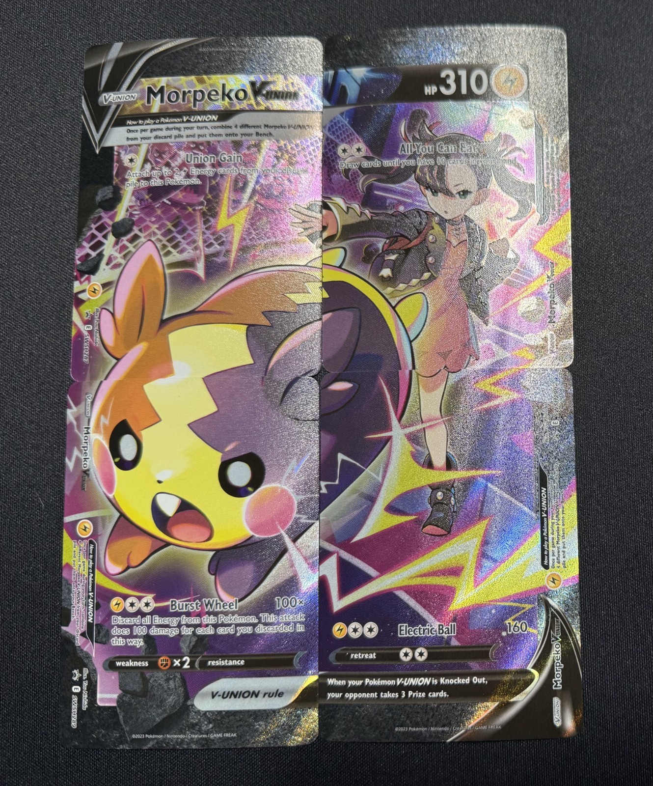 Pokemon Morpeko V-Union 4 Card Set SWSH287 SWSH288 SWSH289 SWSH290 Promo - NM