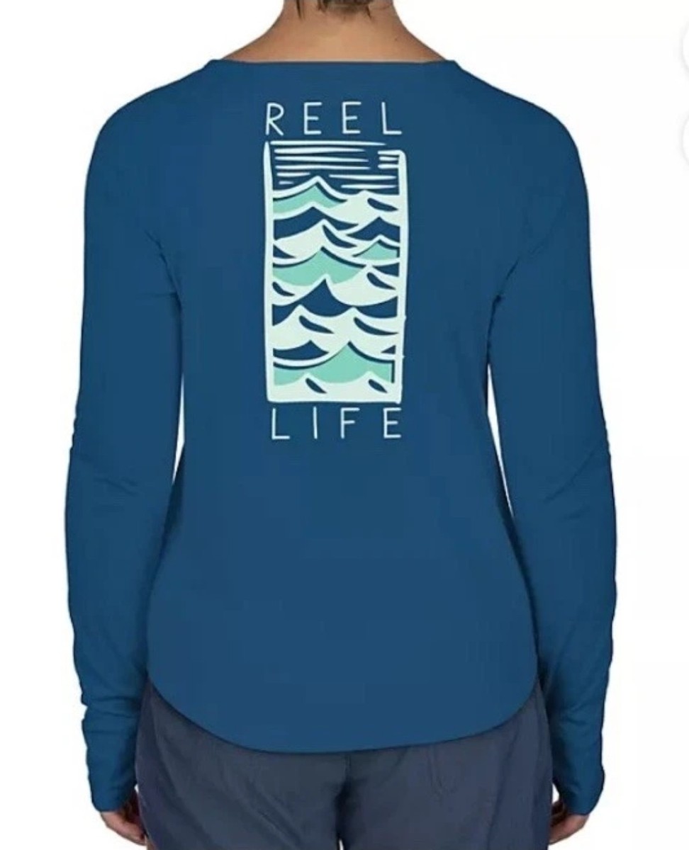 Reel Life Jax Beach Long Sleeve UV Top Women's XXL Dark Blue NWT