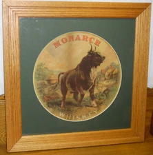 Framed Antique Major  & Knapp Lithograph Advertising Print - Monarch Whiskey