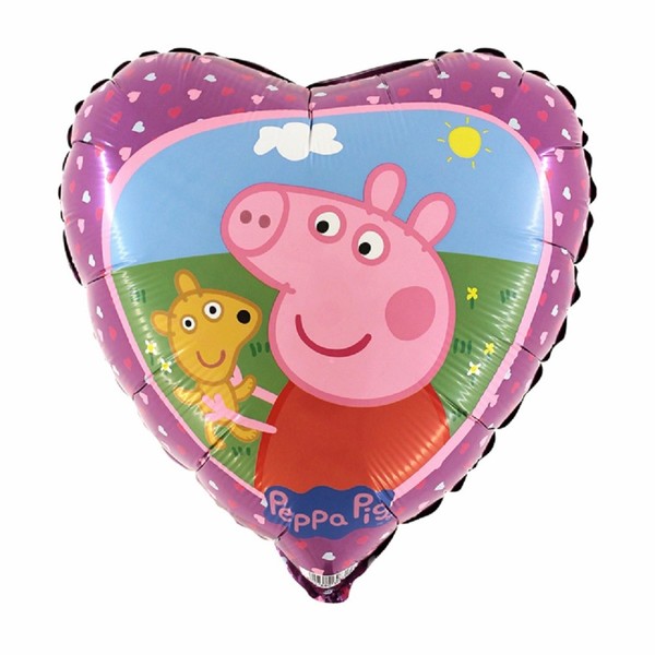 Herz Folienballon Peppa Wutz 45Cm Pig Herzballon Ballon FüR MäDchen-image