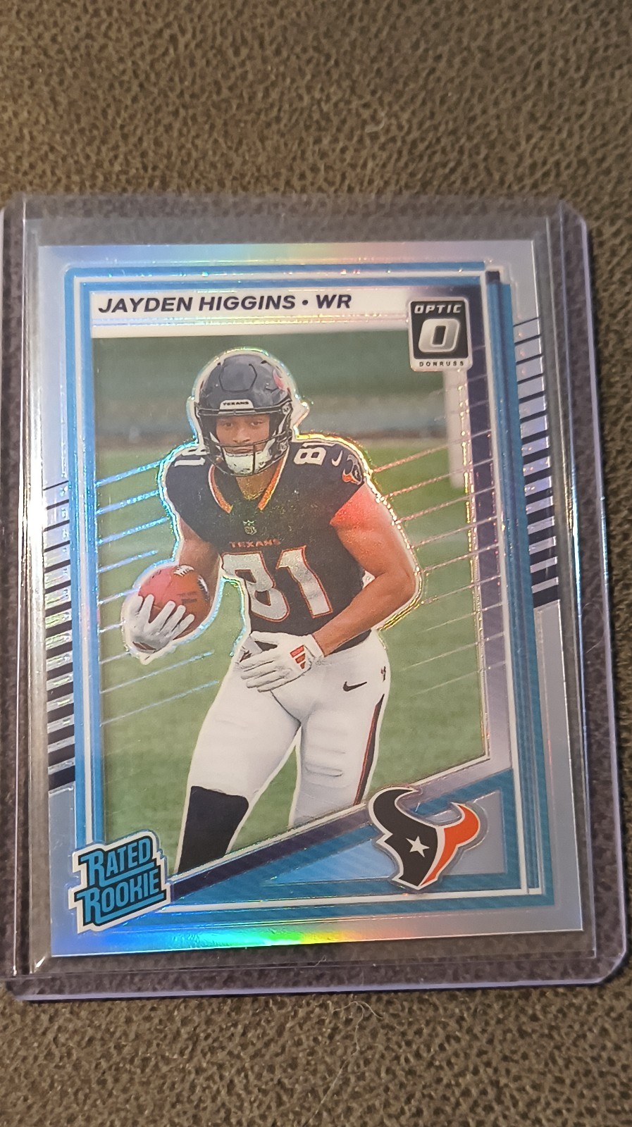 2025  Donruss - Rated Rookie Jayden Higgins #334 Optic Preview Holo Prizm (RC)