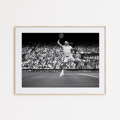 Roger Federer Poster   Black & White Tennis Wall Art for ATP Fans