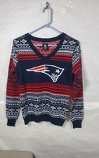 Suéter suéter suéter cuello en V para mujer de los New England Patriots de la NFL talla M
