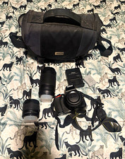 Nikon DX Digital SLR Bundle 18-55mm VR 70-300mm Lenses Bag Charger
