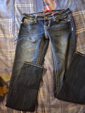 Zana Di Skinny Straight Blue Jeans Juniors Size 7 Women's Zanadi Bling Pocket