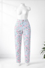Vintage Lee Floral Mom Jeans Women’s 10 High Rise Pleated USA Made 26x27