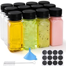 Kleine Flaschen Kunststoff 60ML Mini Trinkflasche Saft Smoothie Ingwer 12 Stück