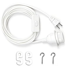 Hrsovii Pendant Light Cord, 25 Feet Hanging Lantern Cable, White, White