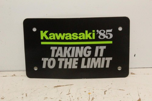 Vintage NOS 1985 Kawasaki Dealer Showroom Cardstock Motorcycle License Plate