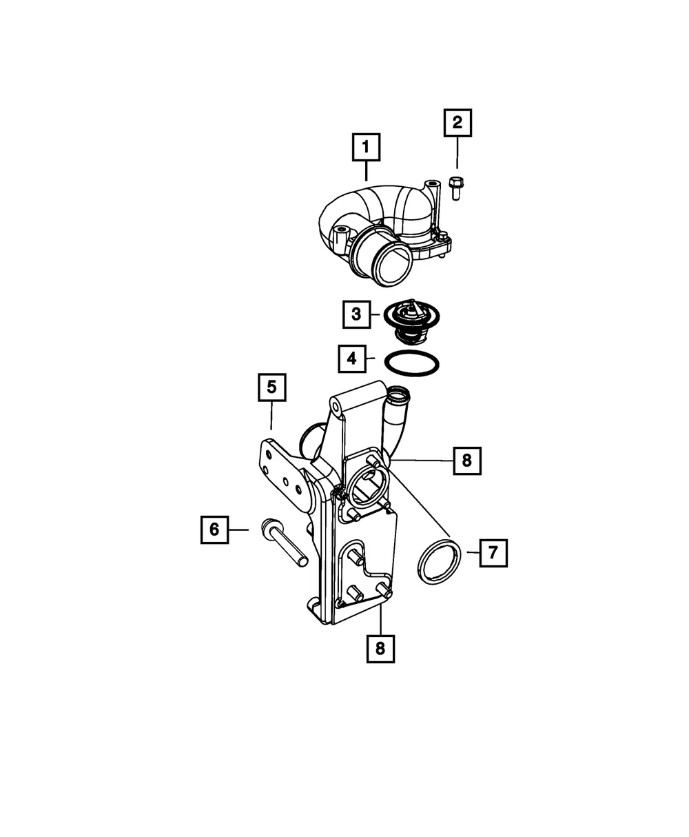 Genuine Mopar Thermostat Housing 68210190AA