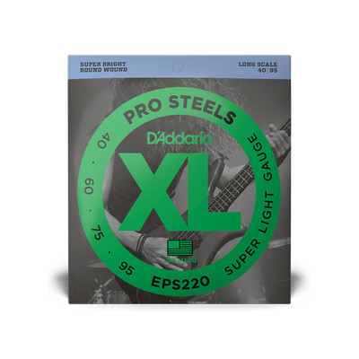 D'Addario ProSteels Bass Super Light Long Scale Saiten 40-95 EPS220