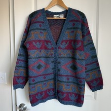 Paul Harris Design Womens Cardigan Sweater Mohair Blend S Relaxed Fit Eclectic